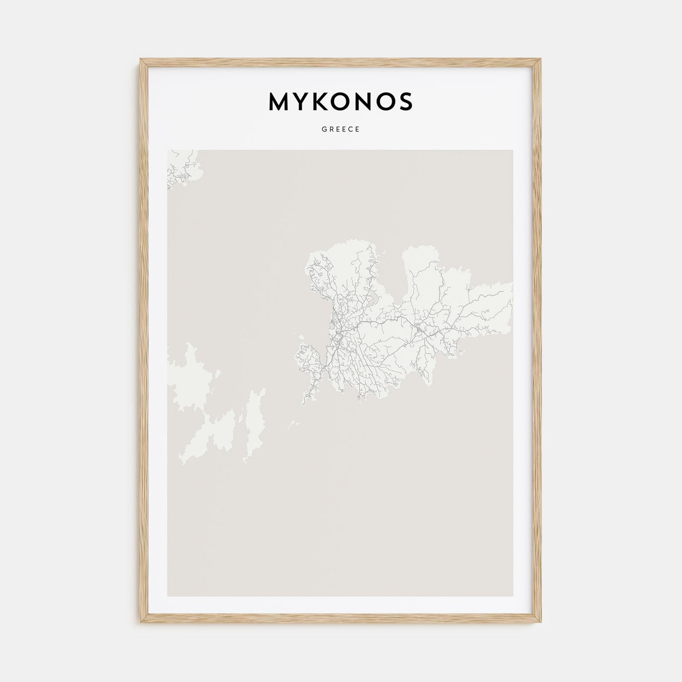 Mykonos Map Portrait Poster
