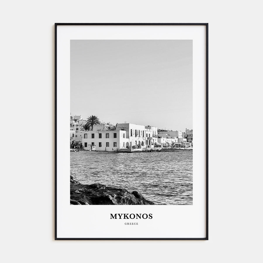 Mykonos Portrait B&W Poster
