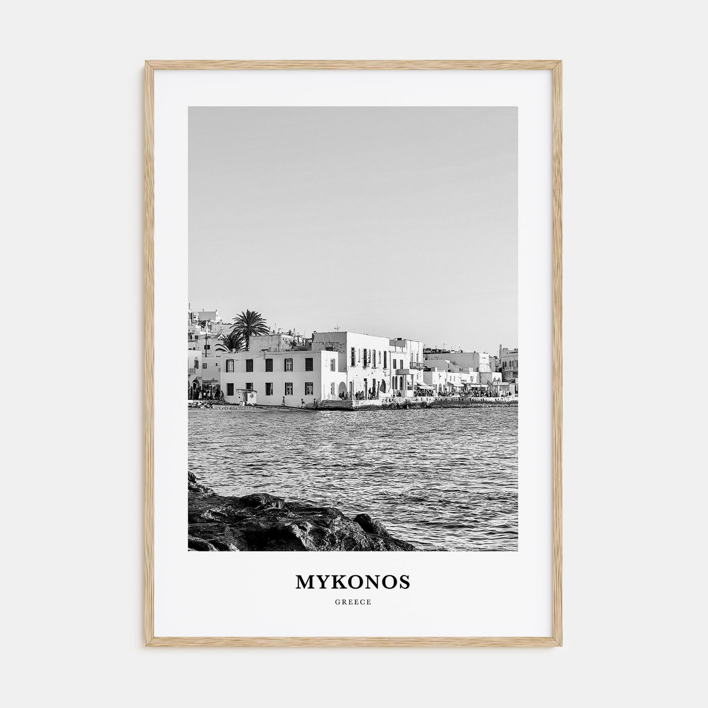 Mykonos Portrait B&W Poster