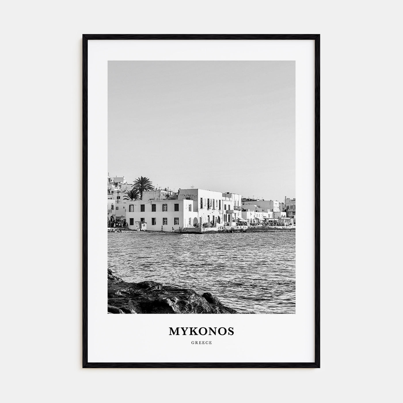 Mykonos Portrait B&W Poster
