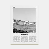 Mykonos Travel B&W Poster