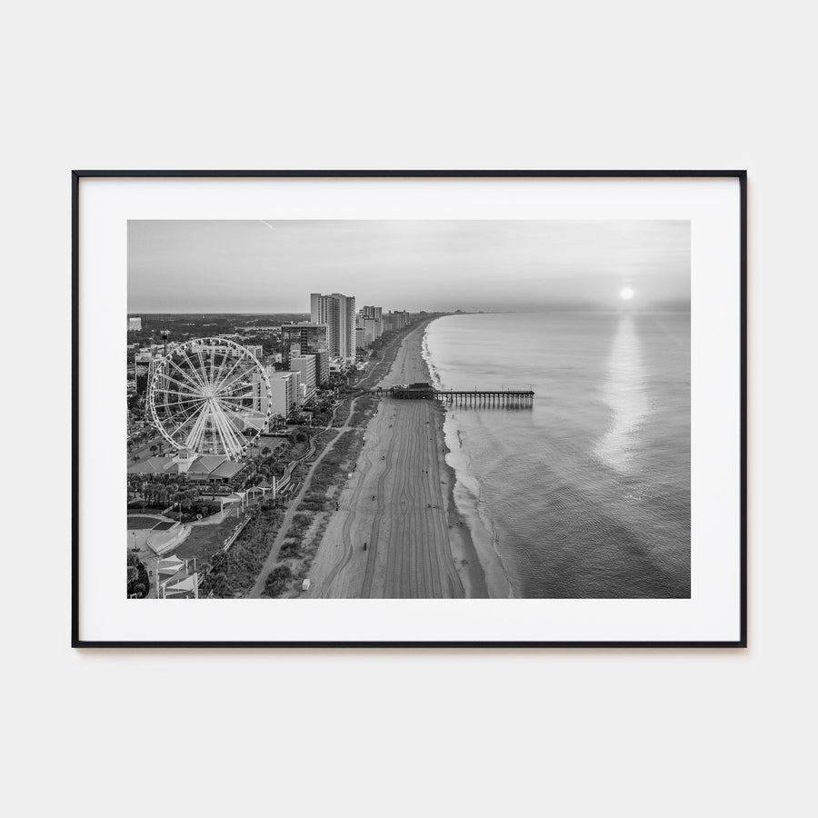 Myrtle Beach Landscape B&W Poster