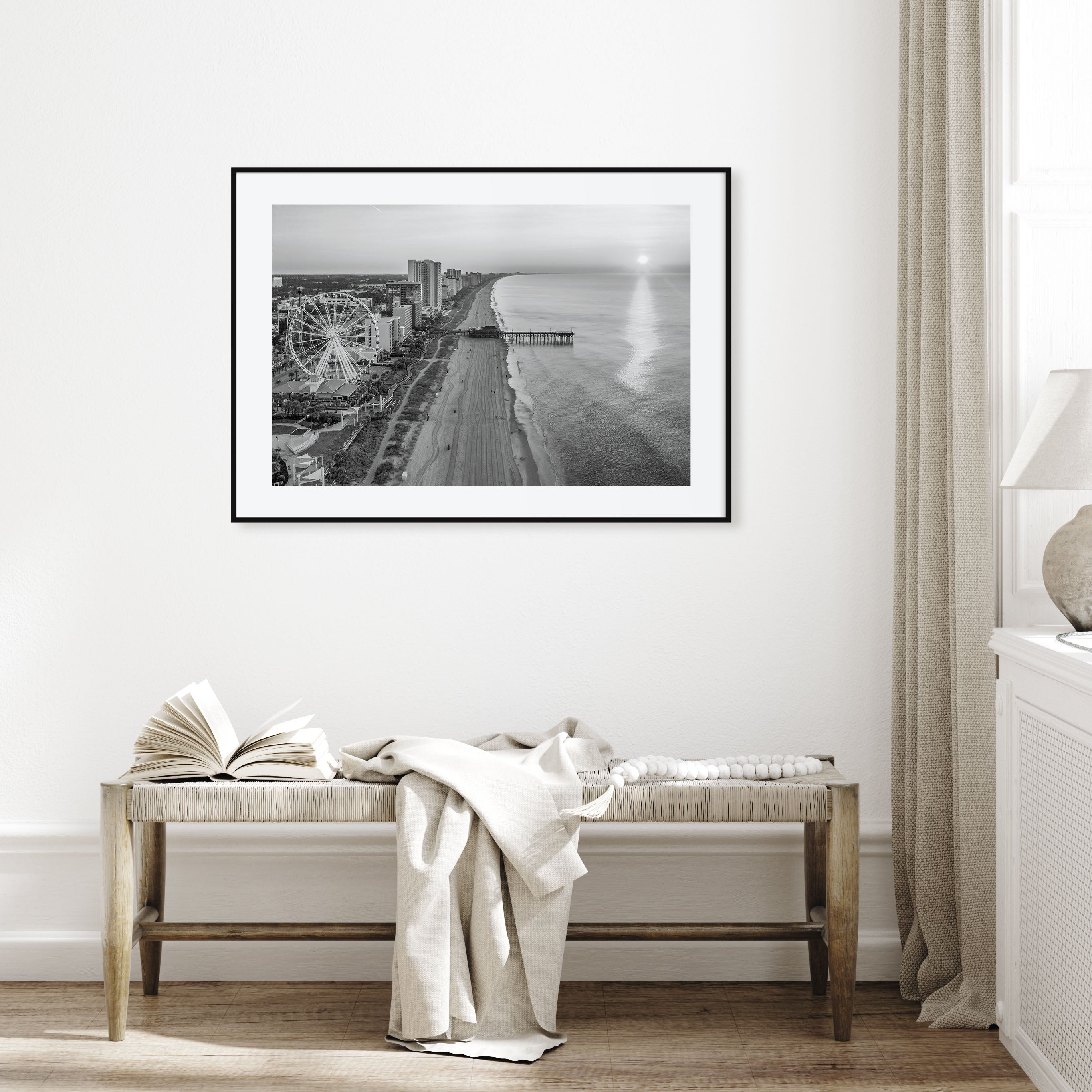 Myrtle Beach Landscape B&W Poster