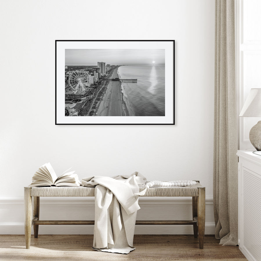 Myrtle Beach Landscape B&W Poster