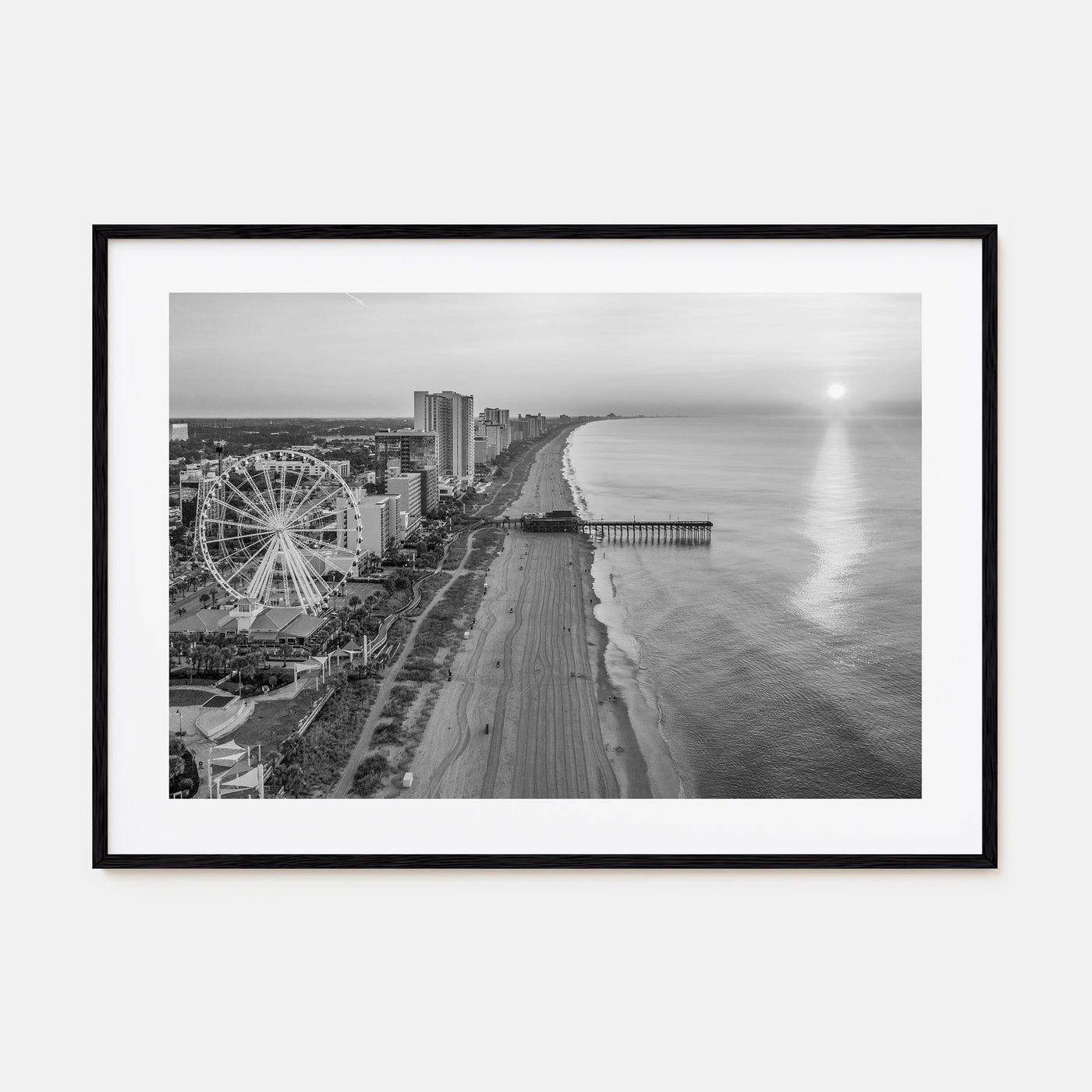 Myrtle Beach Landscape B&W Poster