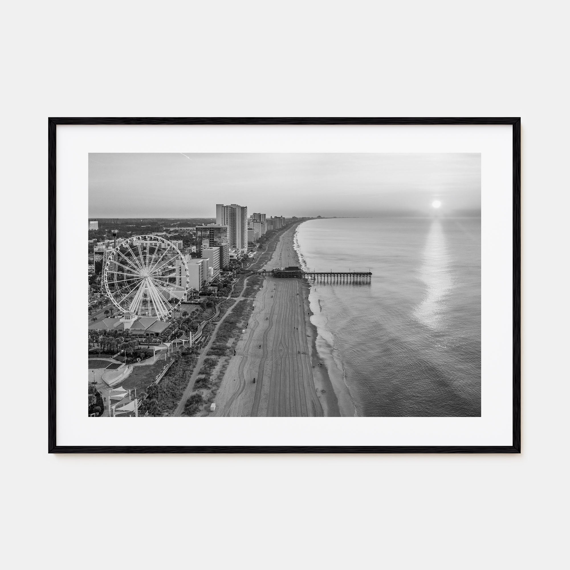 Myrtle Beach Landscape B&W Poster