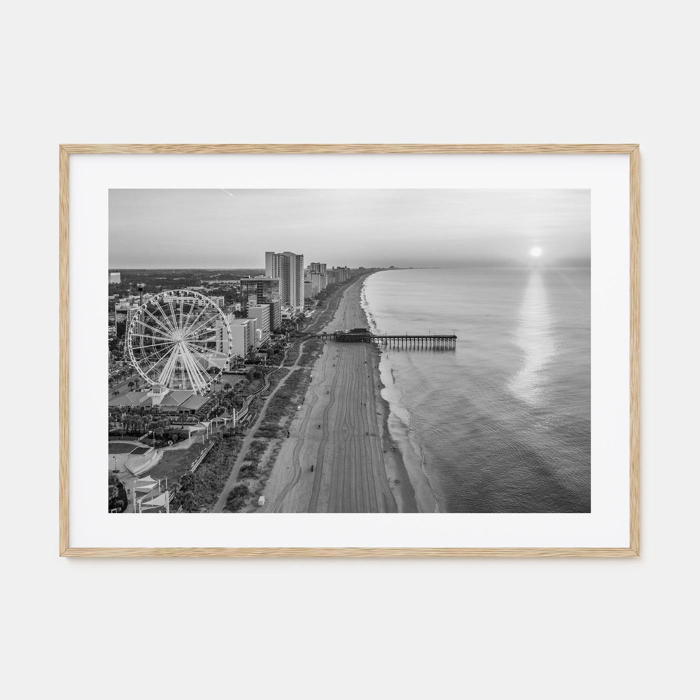 Myrtle Beach Landscape B&W Poster