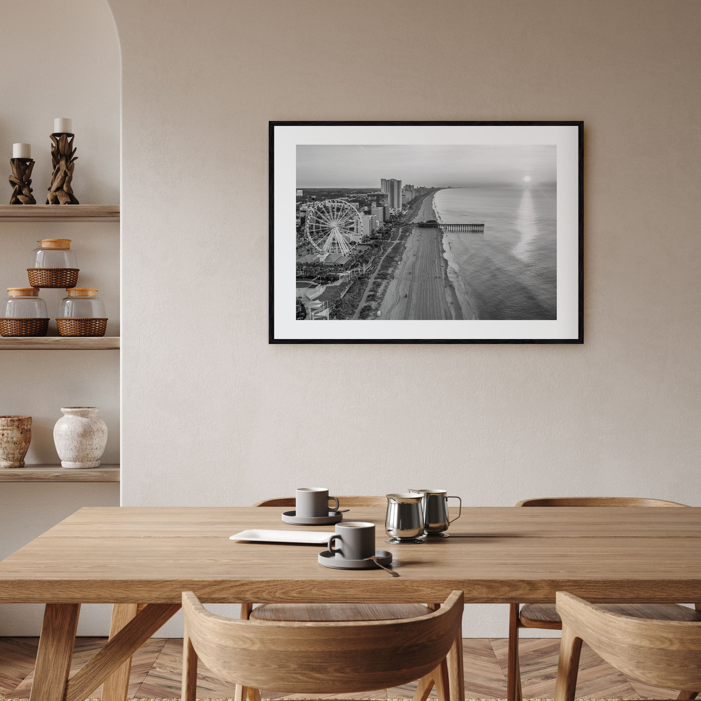 Myrtle Beach Landscape B&W Poster