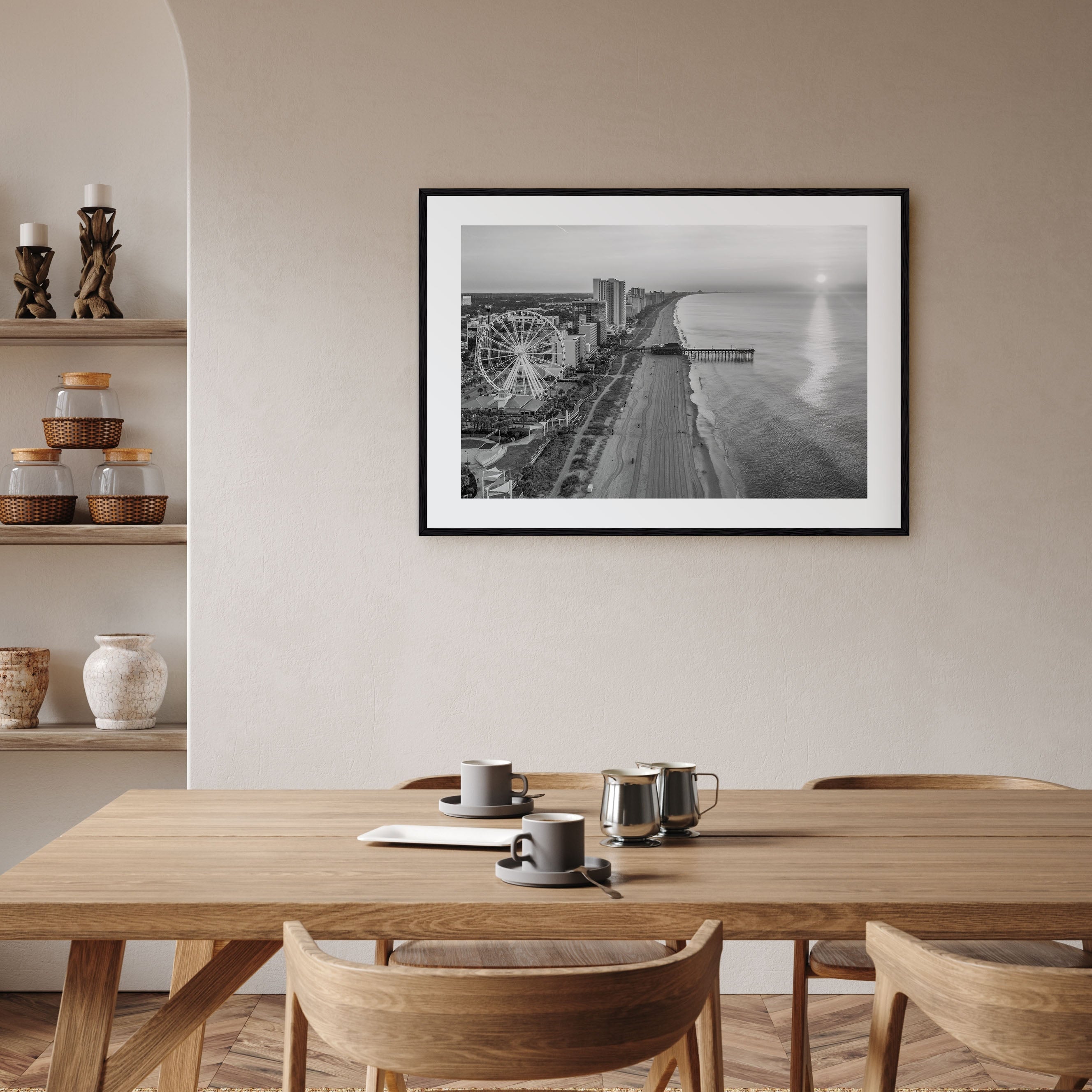 Myrtle Beach Landscape B&W Poster