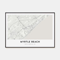Myrtle Beach Map Landscape Poster