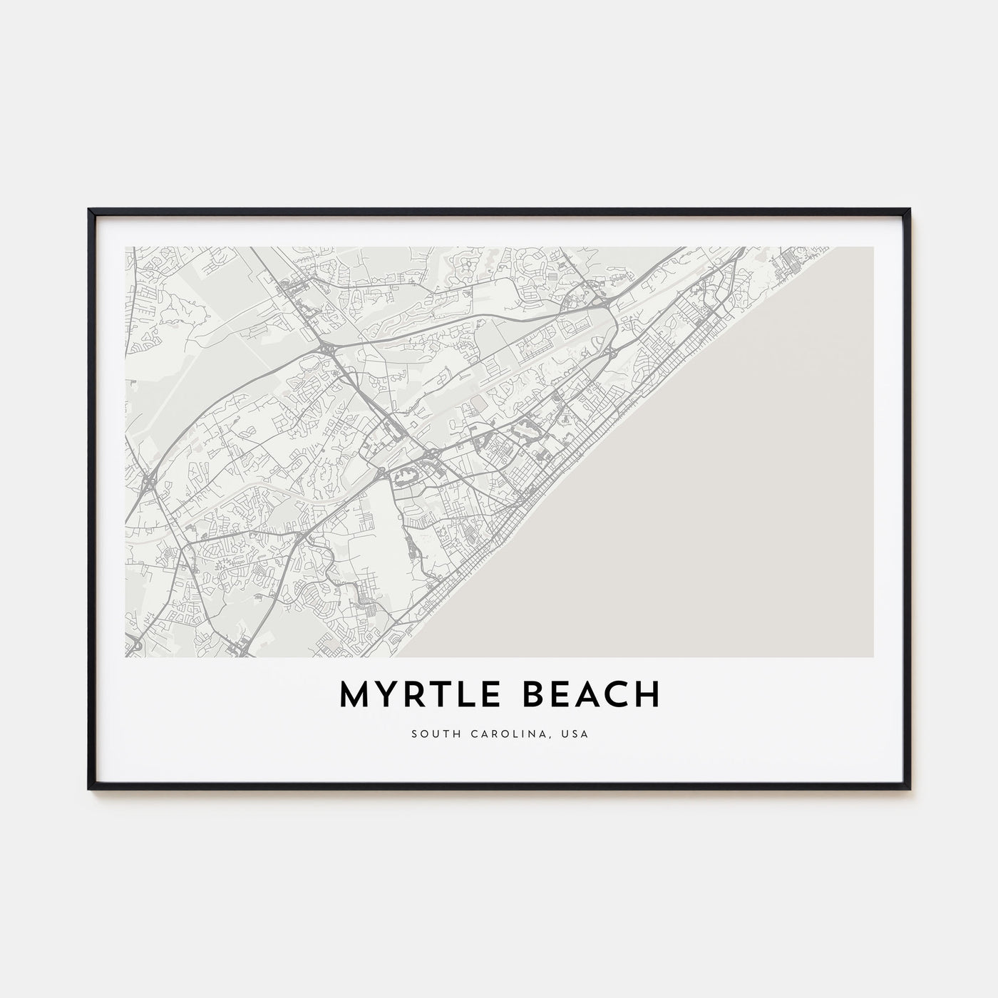 Myrtle Beach Map Landscape Poster