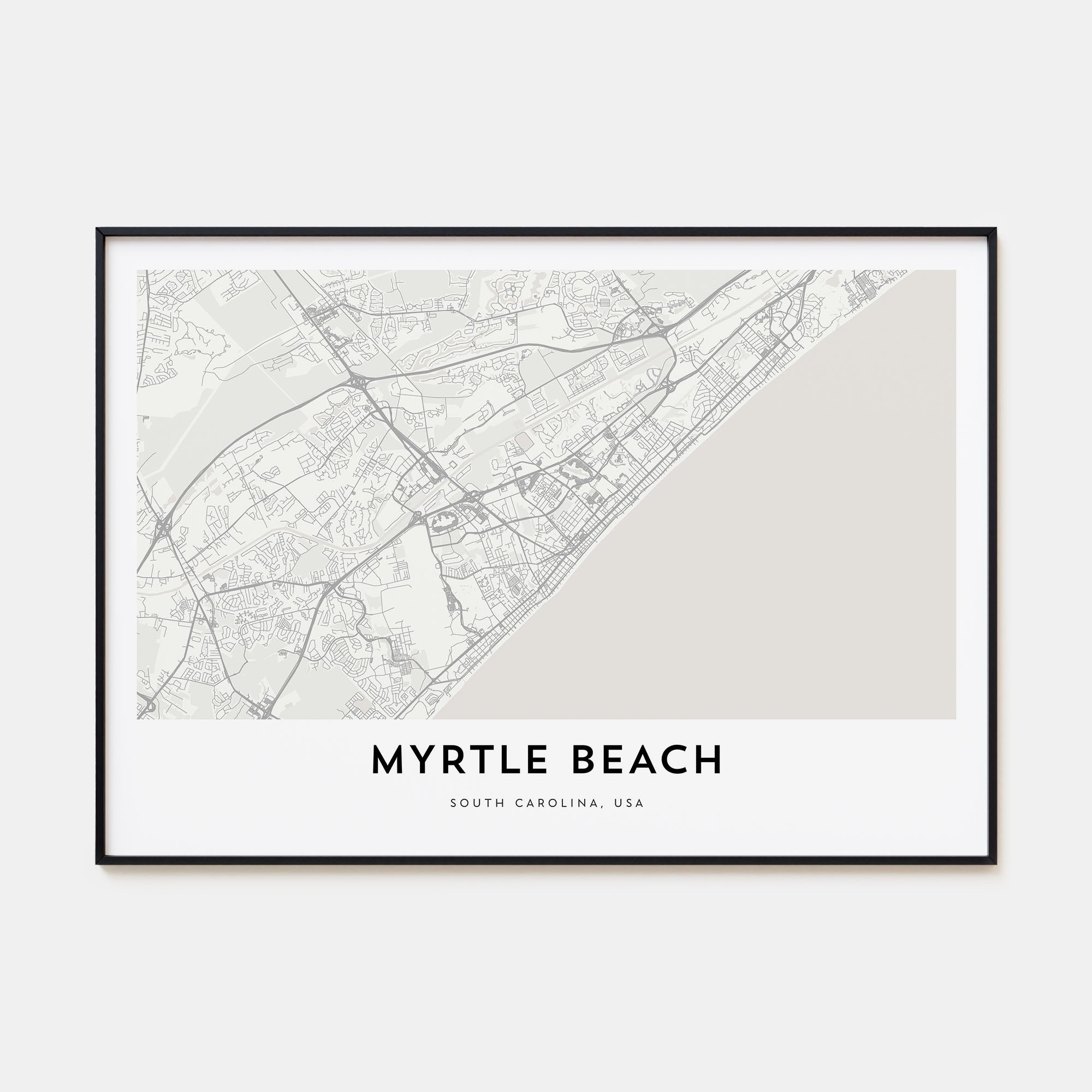 Myrtle Beach Map Landscape Poster