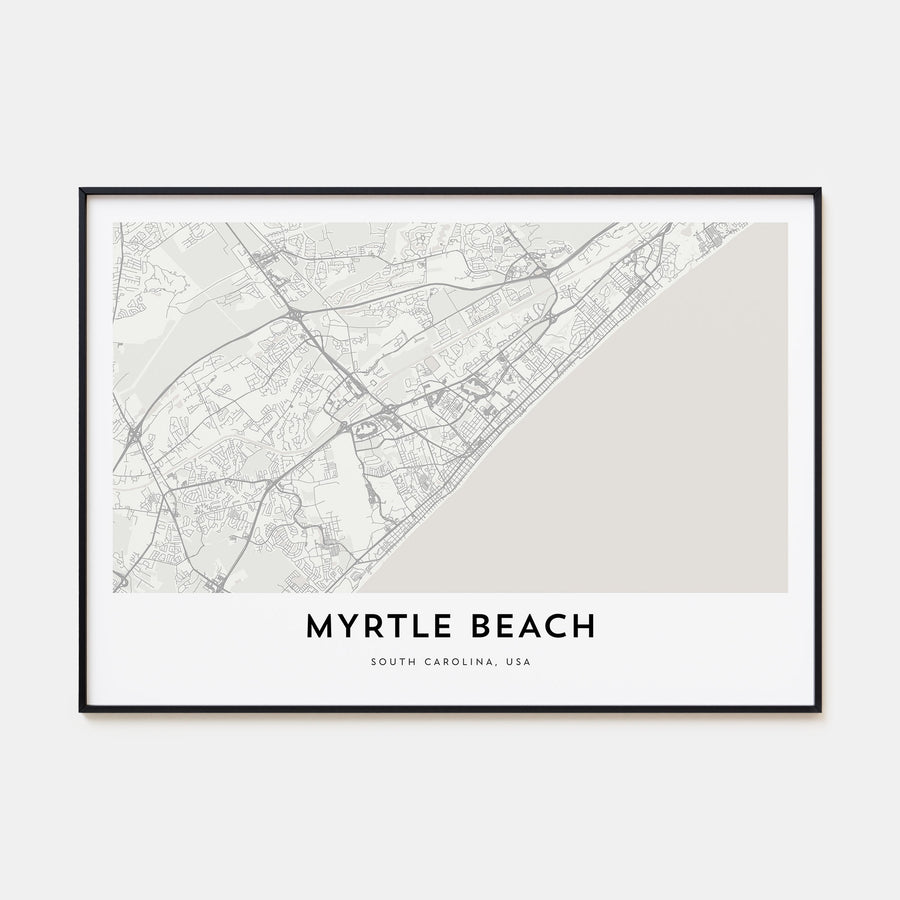 Myrtle Beach Map Landscape Poster