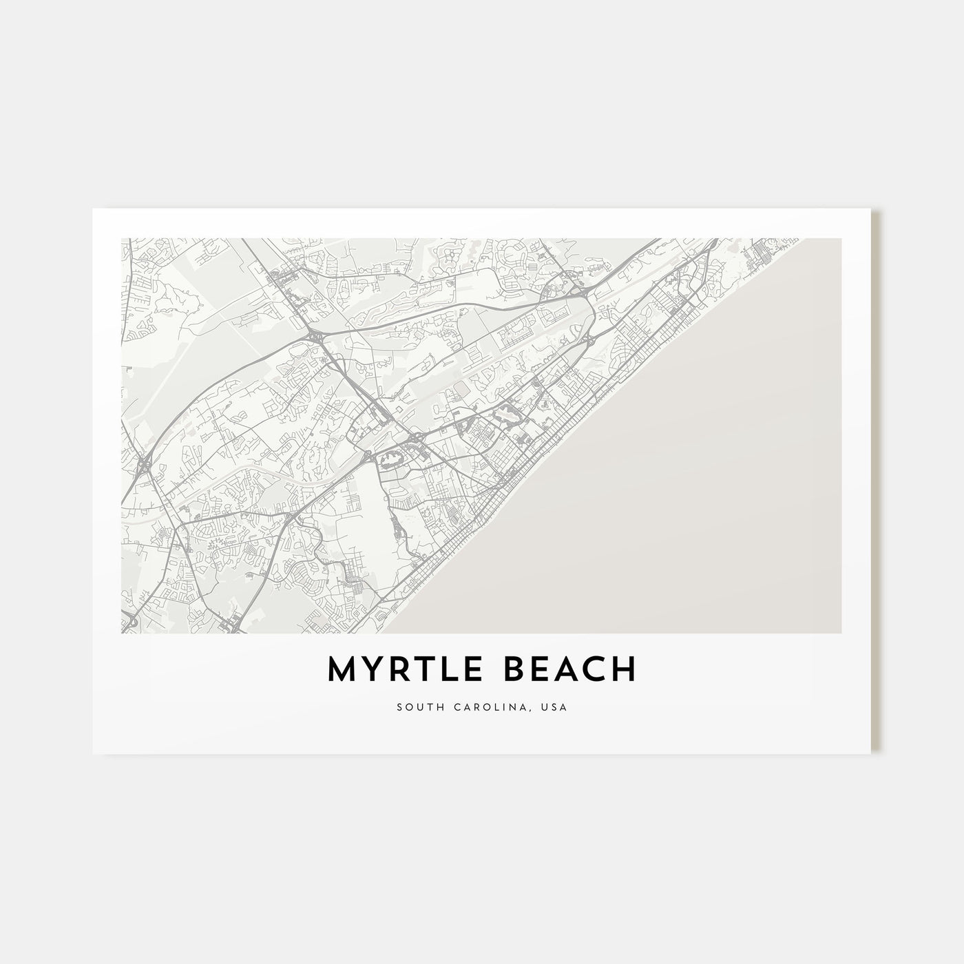 Myrtle Beach Map Landscape Poster