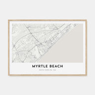 Myrtle Beach Map Landscape Poster
