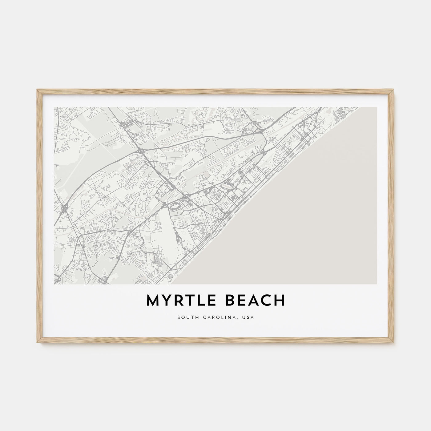 Myrtle Beach Map Landscape Poster