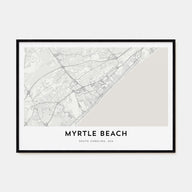Myrtle Beach Map Landscape Poster
