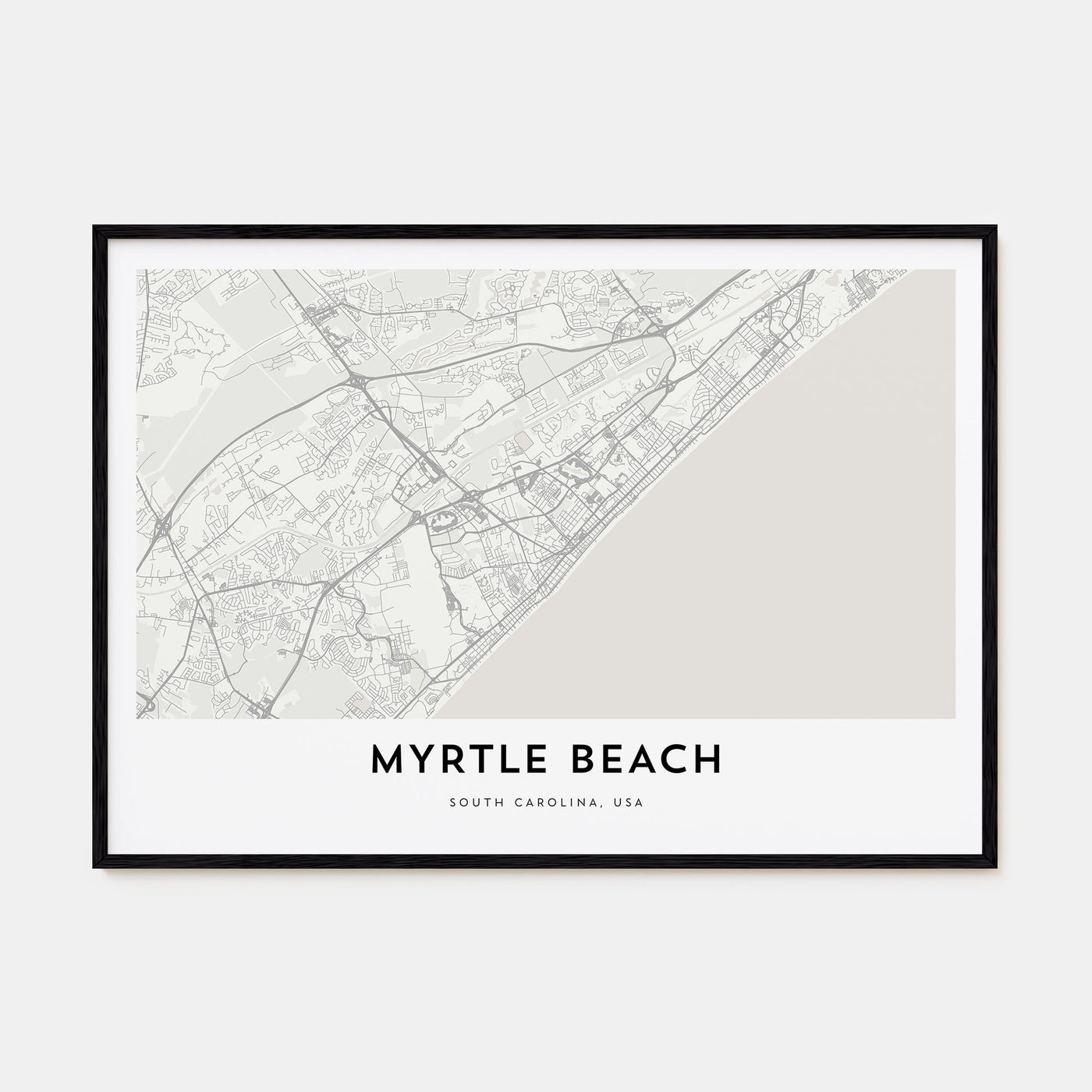 Myrtle Beach Map Landscape Poster