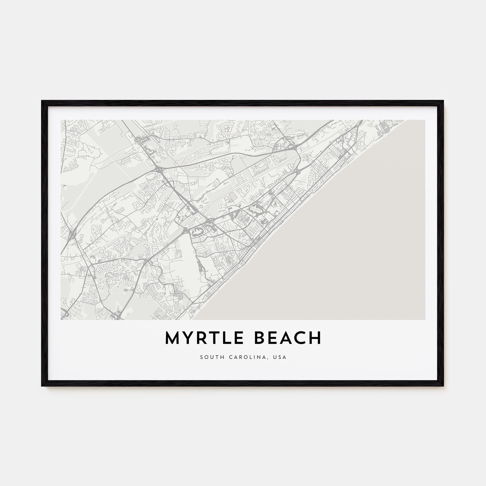 Myrtle Beach Map Landscape Poster