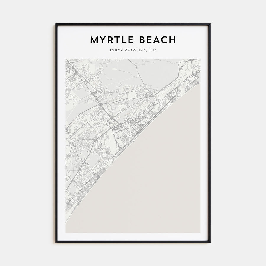 Myrtle Beach Map Portrait Poster