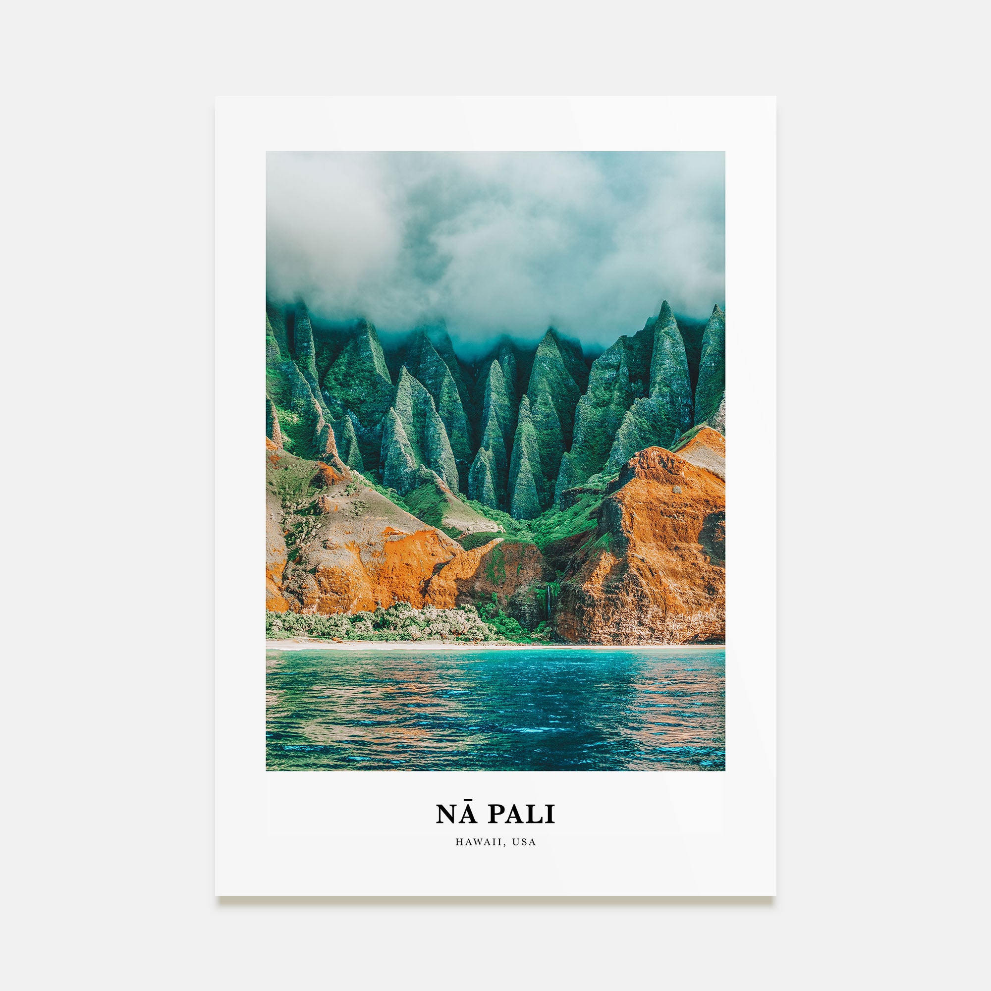 Nā Pali Portrait Color No 1 Poster