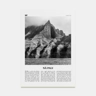 Nā Pali Travel B&W Poster