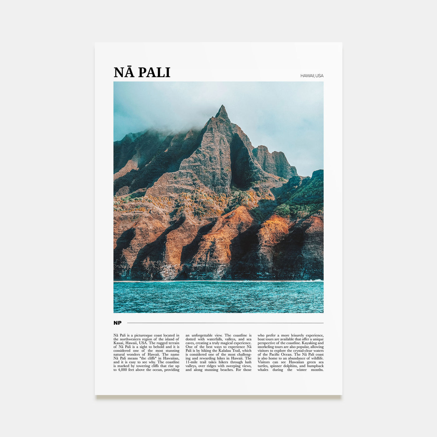Nā Pali Travel Color No 1 Poster