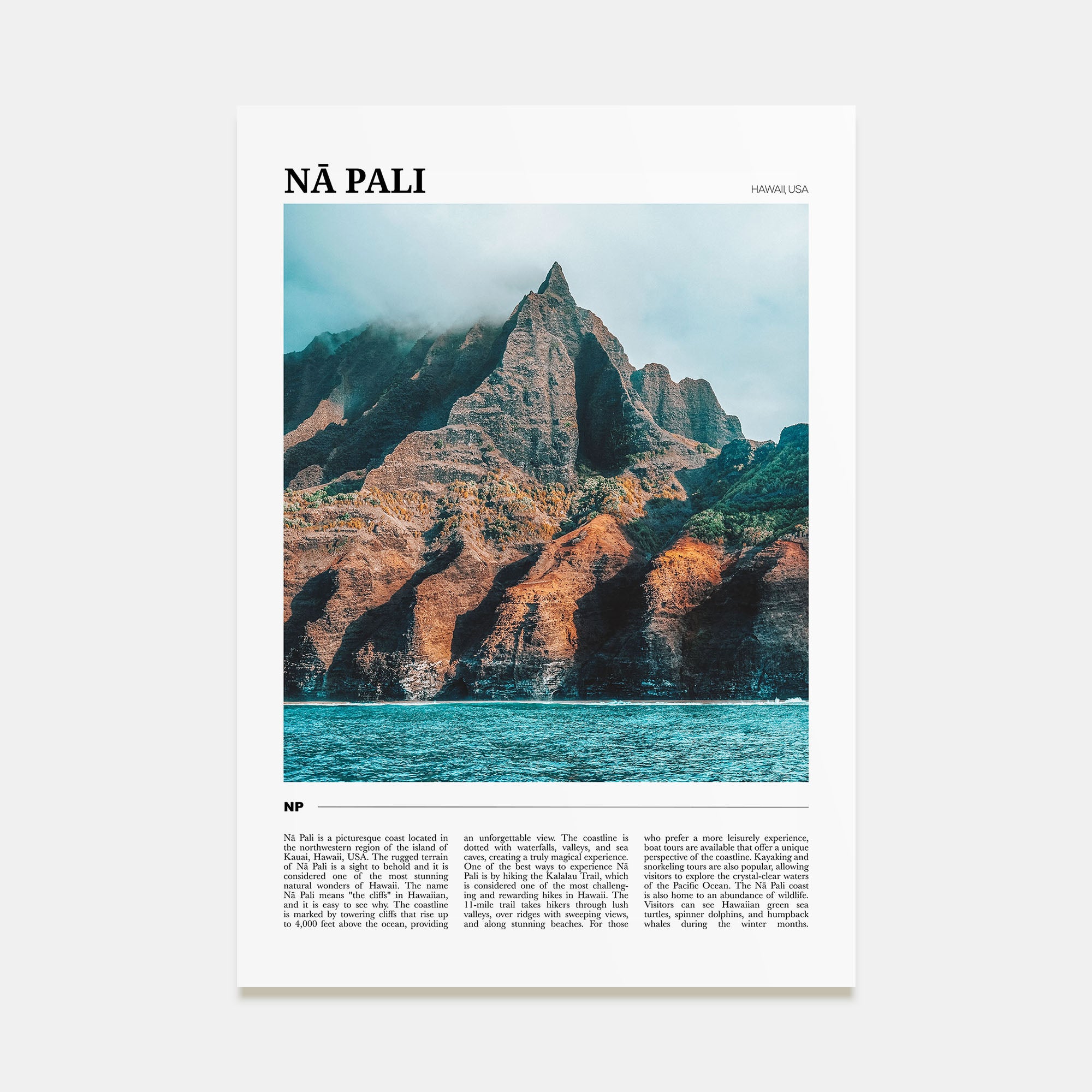 Nā Pali Travel Color No 1 Poster