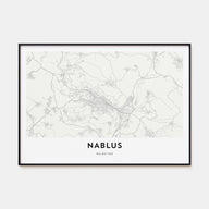 Nablus Map Landscape Poster