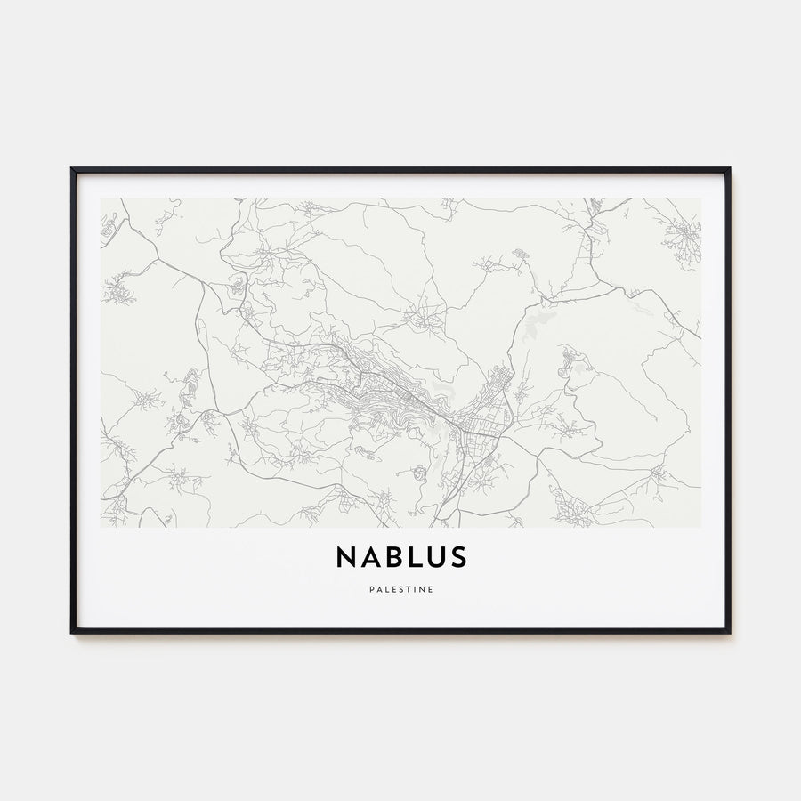 Nablus Map Landscape Poster