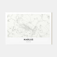 Nablus Map Landscape Poster