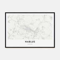 Nablus Map Landscape Poster