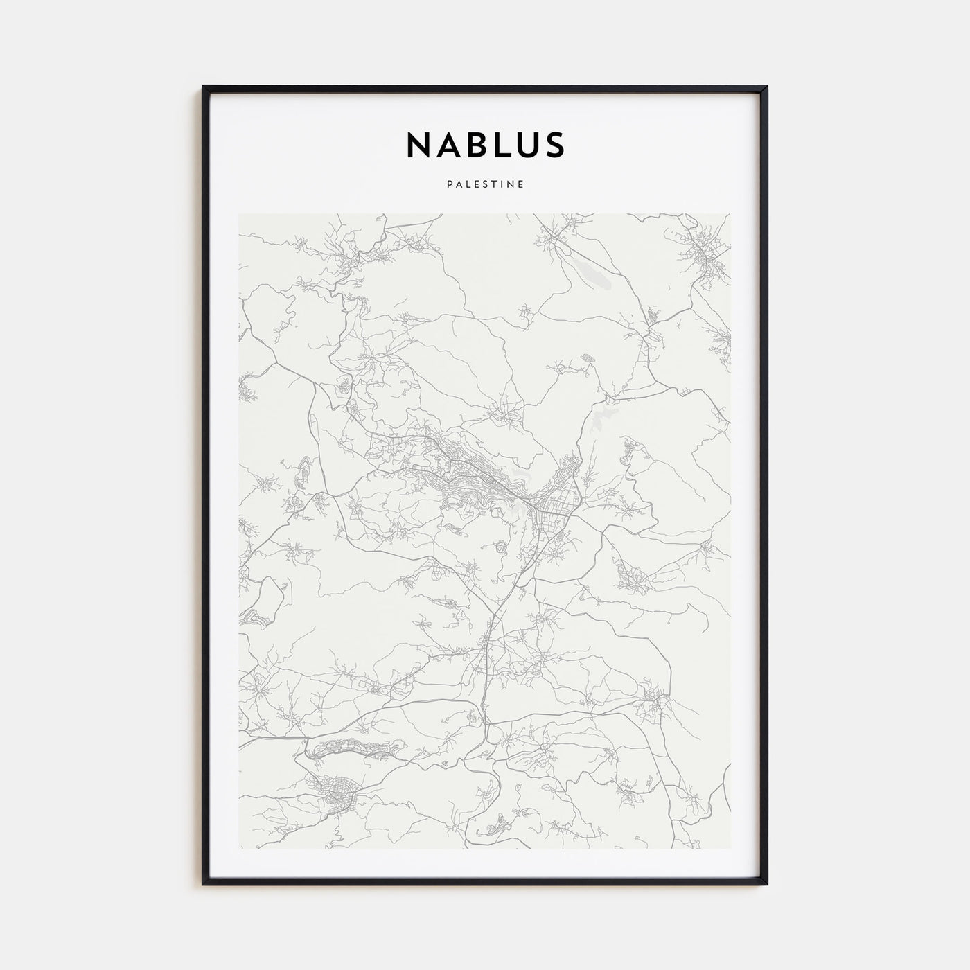 Nablus Map Portrait Poster
