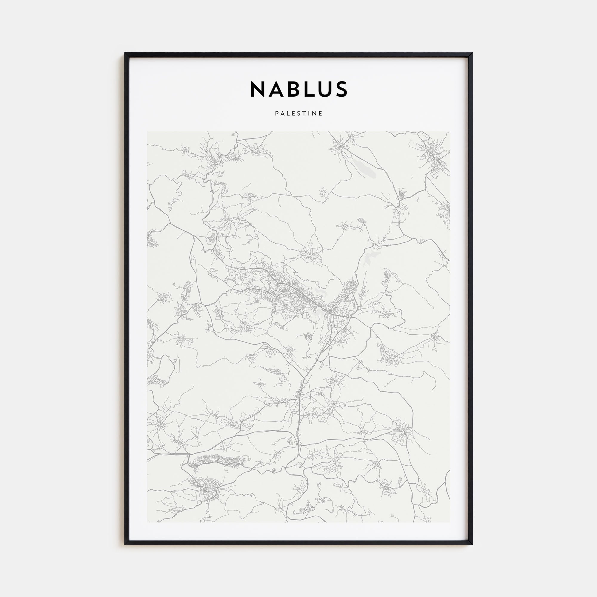 Nablus Map Portrait Poster