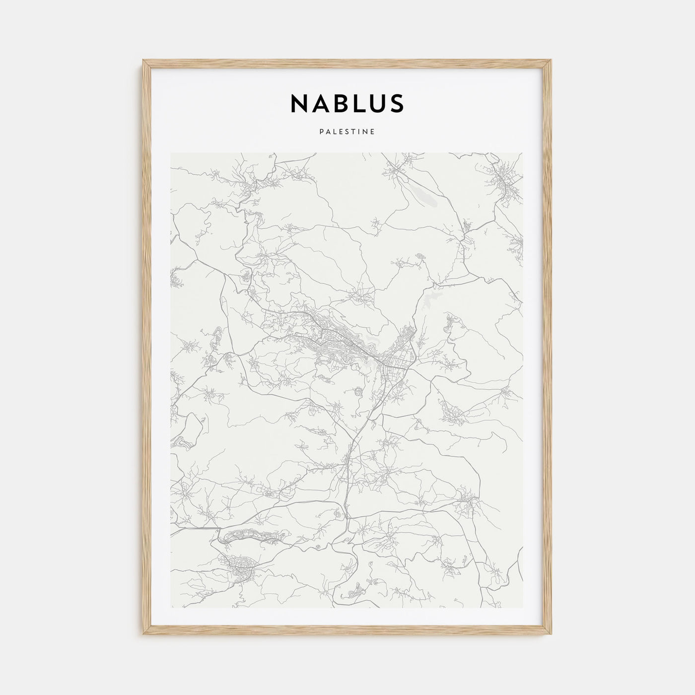 Nablus Map Portrait Poster