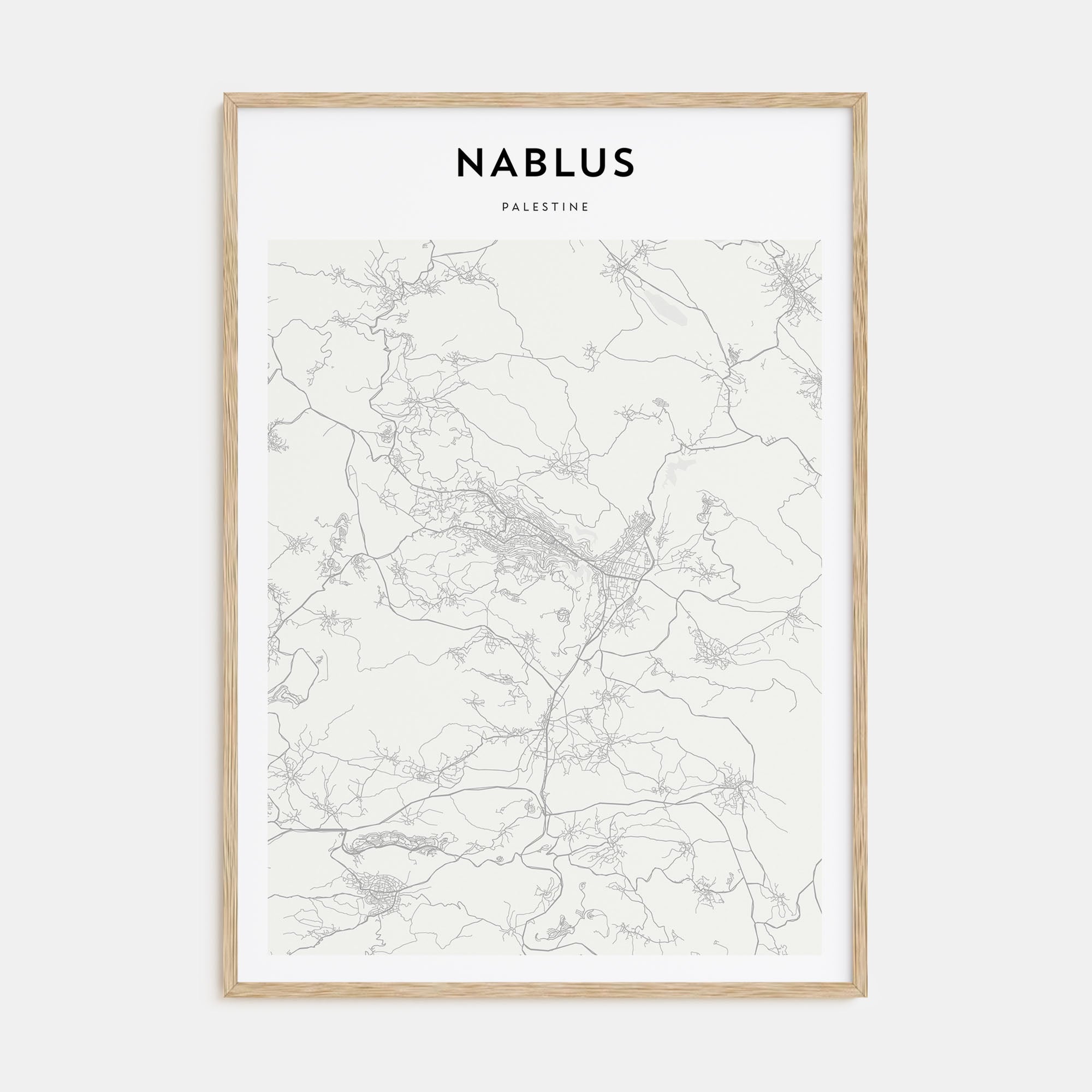 Nablus Map Portrait Poster