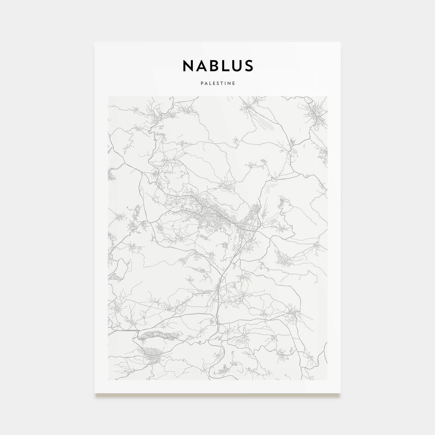 Nablus Map Portrait Poster