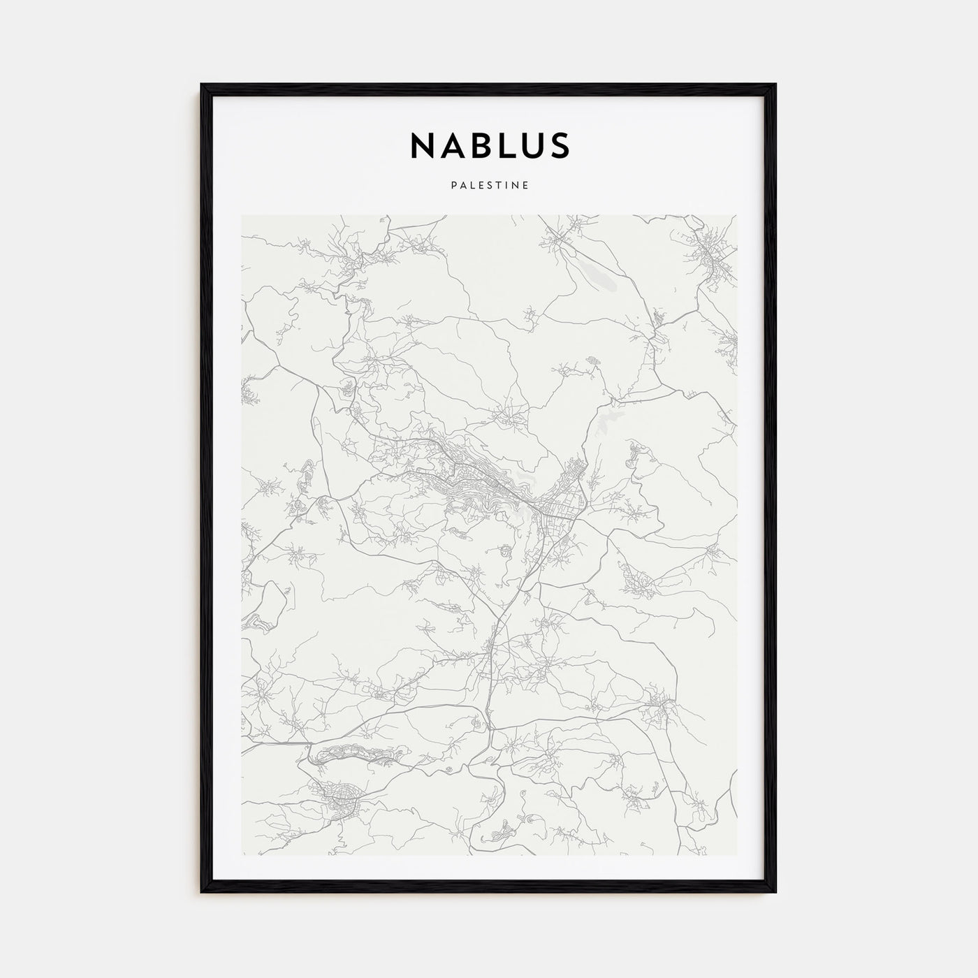 Nablus Map Portrait Poster