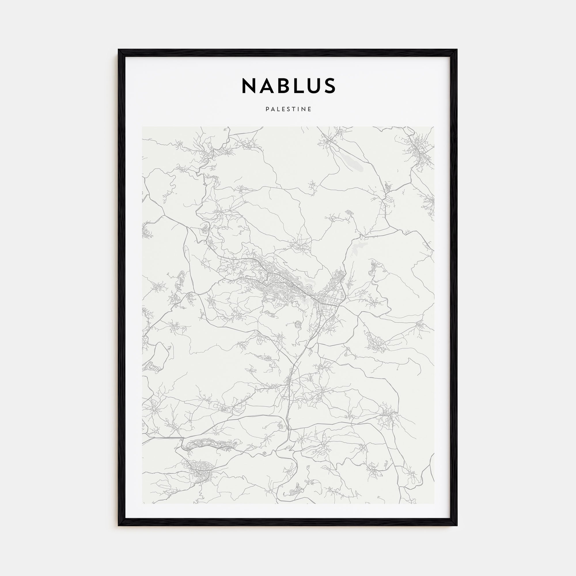 Nablus Map Portrait Poster