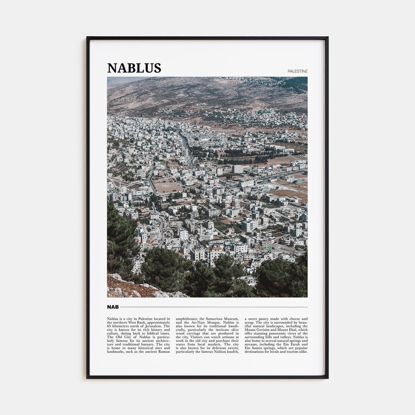Nablus Travel Color Poster