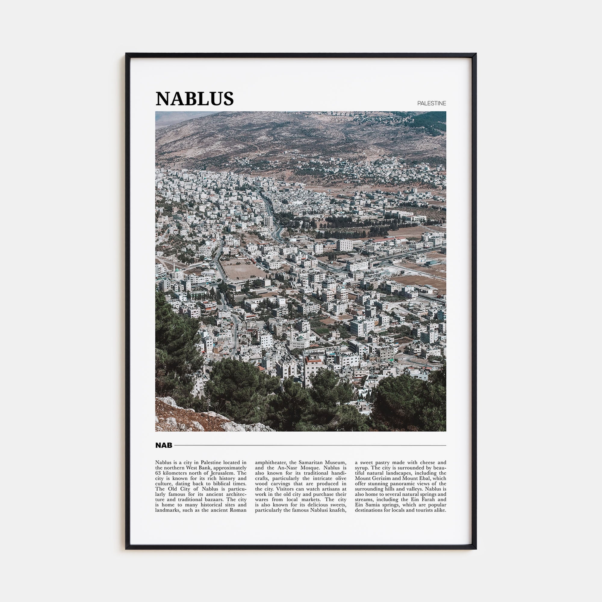 Nablus Travel Color Poster