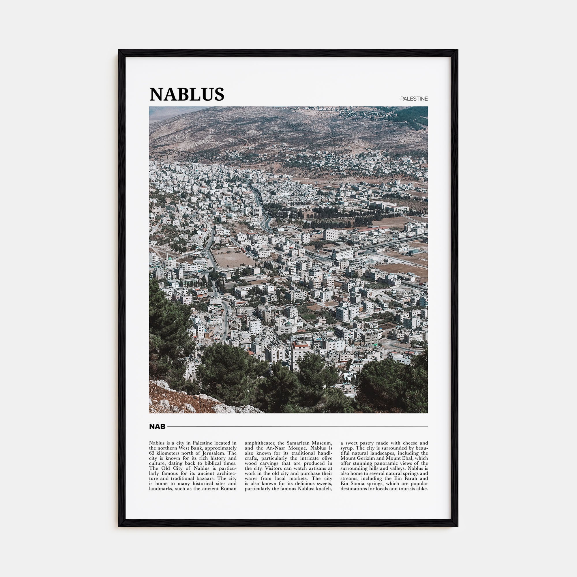 Nablus Travel Color Poster
