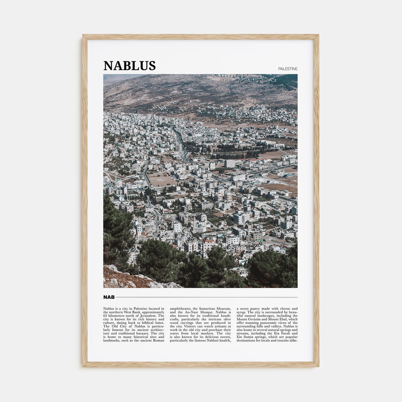 Nablus Travel Color Poster