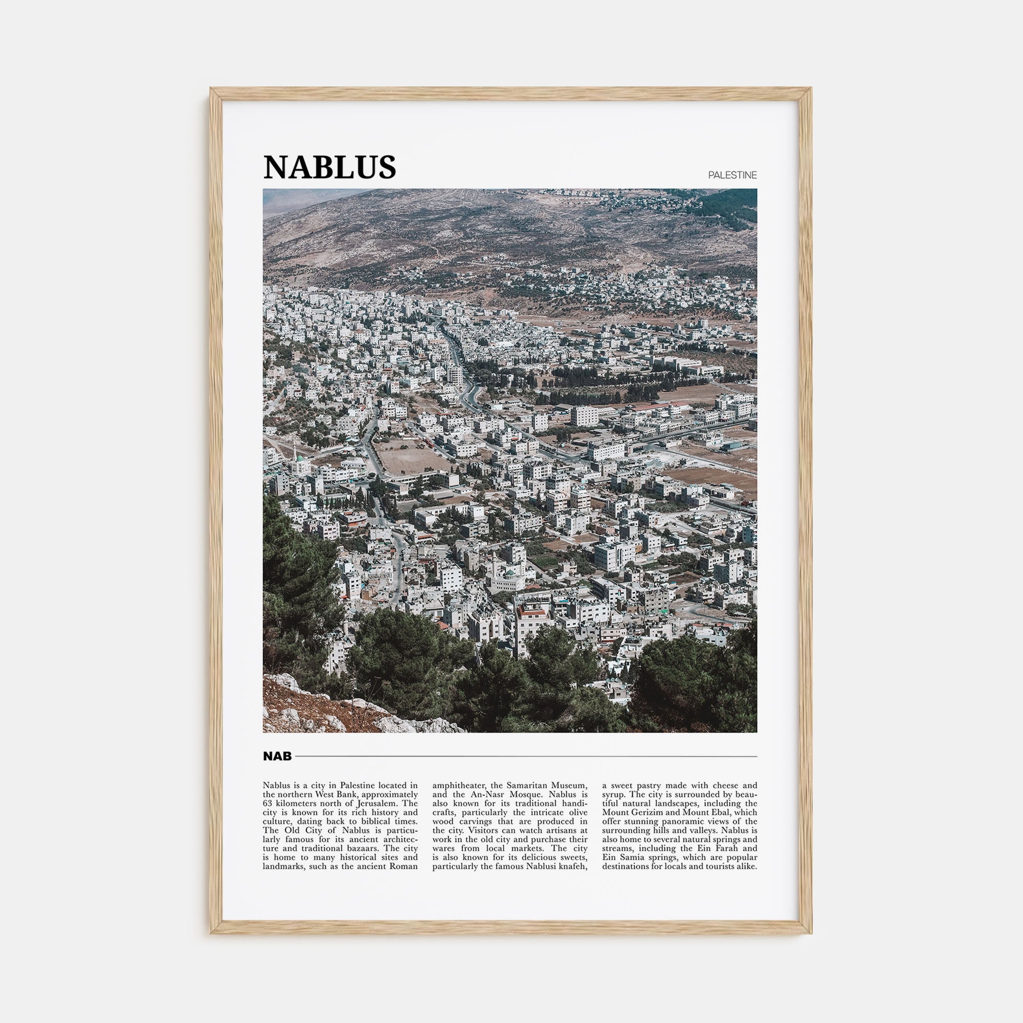 Nablus Travel Color Poster