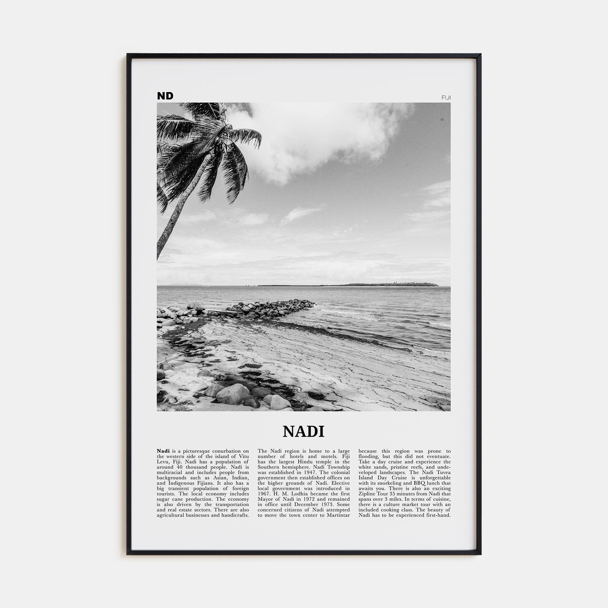 Nadi Travel B&W Poster