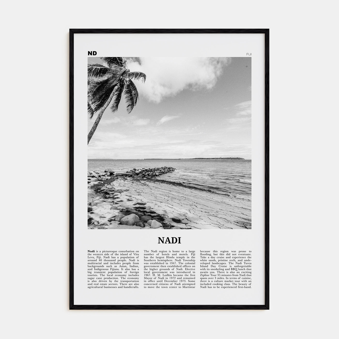 Nadi Travel B&W Poster