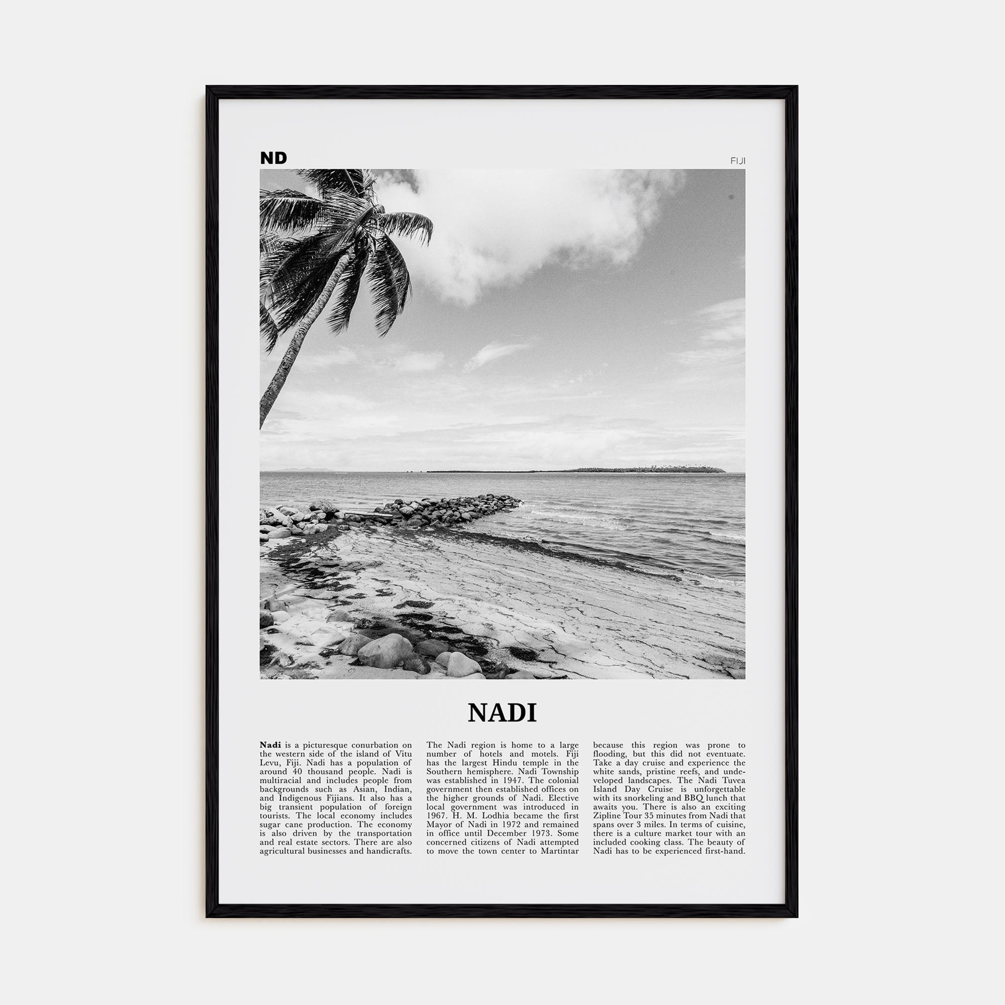 Nadi Travel B&W Poster