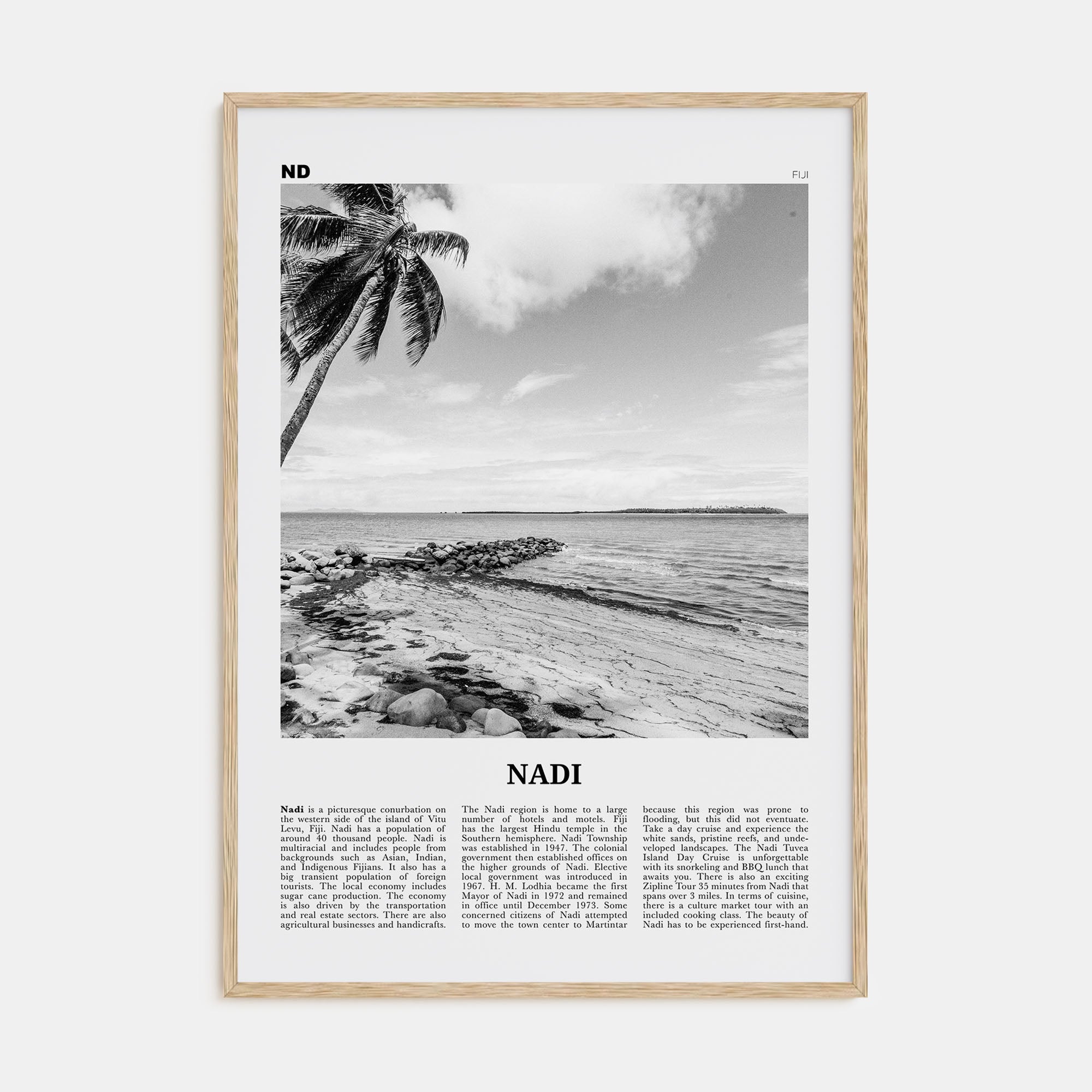 Nadi Travel B&W Poster