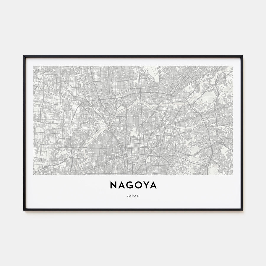 Nagoya Map Landscape Poster