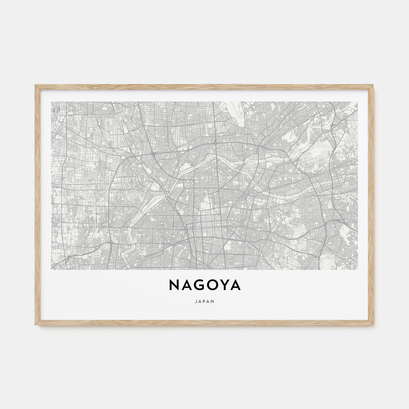 Nagoya Map Landscape Poster